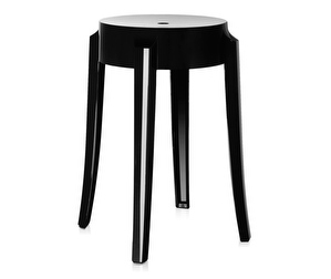 Charles Ghost Stool, Black, H 46 cm