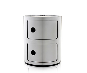Componibili Storage Unit, Chrome, 2 Modules