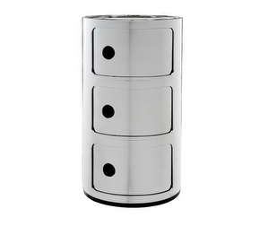 Componibili Storage Unit, Chrome, 3 Modules