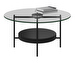 Madrid Coffee Table, Metal / Clear Glass, ⌀ 80 cm