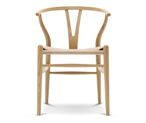 CH24 Wishbone Chair, Lacquered Oak, Natural-Coloured Seat