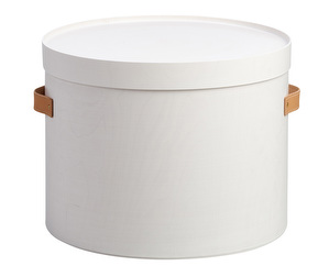 Aski Coffee Table/Storage Unit, White, ø 48 cm