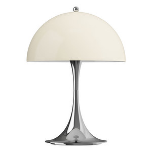 Panthella 250 Portable -pöytävalaisin, beige / kromi, ladattava
