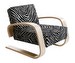 Armchair 400 “Tank”, Zebra Fabric black-white, H 65 cm