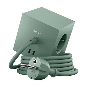 Square 1 USB-C -jatkojohto, Oak Green, 1,8 m