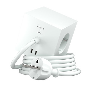 Square 1 USB-C -jatkojohto, Opal White, 1,8 m, Avolt x Martinelli Luce