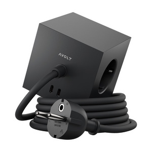 Square 1 USB-C -jatkojohto, Stockholm Black, 1,8 m