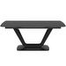 Alicante Extendable Dining Table, Dark Grey Stone Ceramic / Black, 99 x 183/263 cm
