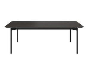 Augusta Extendable Dining Table, Dark Marble Ceramic / Black, 100 x 230/306 cm