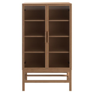 Axo Glass Cabinet, Oak / Wavy Glass, 158,5 x 90 cm
