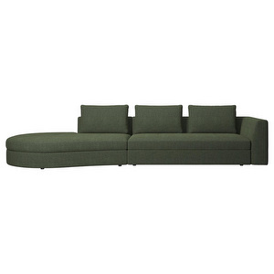 Bergamo Chaise Longue, Lazio Fabric 3094 Dark Green, W 359 cm