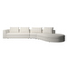 Bergamo Chaise Longue, Lazio Fabric 3090 White, W 410 cm