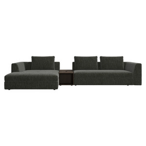 Bergamo Sofa, Tuscany Fabric 3204 Green / Dark Oak, W 334 cm