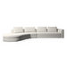 Bergamo Chaise Longue, Lazio Fabric 3090 White, W 410 cm