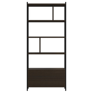 Calgary Shelf, Dark Oak / Black, 84 x 190 cm