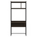 Calgary Shelf with Desk, Dark Oak / Black, 84 x 190 cm