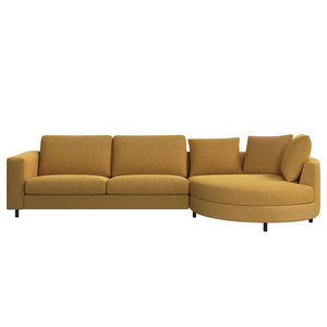 Indivi Chaise Longue, Tomelilla Fabric 3143 Mustard, W 306 cm