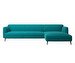Modena Chaise Longue, Napoli Fabric 2253 Turquoise, W 267,5 cm