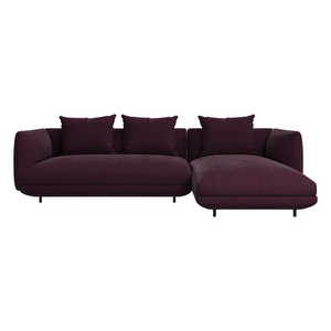 Salamanca Chaise Longue, Bologna Fabric 3258 Crerry Red, W 282 cm