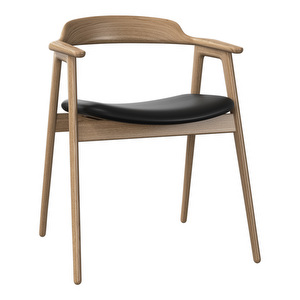 Seoul Chair, Nordic Grain Leather 5130 Black / Oak
