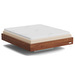 Hällsö Bed, Wool Fabric Beige / Walnut, 180 x 200 cm / medium