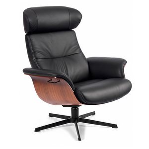 Timeout Armchair, Fantasy Leather Black / Walnut