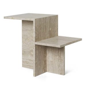 Distinct Side Table, Travertine