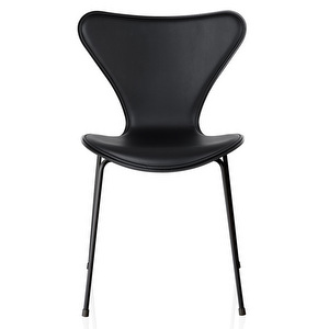 Chair 3107, “Series 7”, Black/Black Leather, Coloured Ash