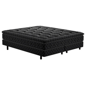 Maranga Bed, Solid Black Check, 180 x 200 cm, medium-firm