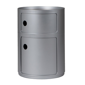 Componibili Storage Unit, Silver, 2 Modules