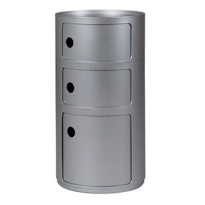 Componibili Storage Unit, Silver, 3 Modules