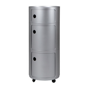 Componibili Storage Unit, Silver, 3 Modules