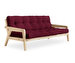Grab Futon Sofa, Bordeaux/Pine, W 200 cm