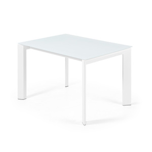 Axis Extendable Dining Table, White Glass / White, 80 x 120/180 cm