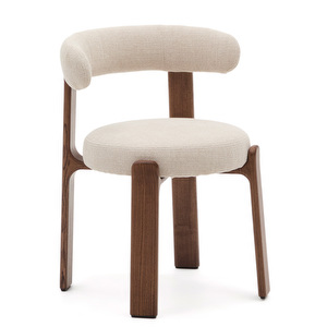 Granite Chair, Chenille Fabric Beige / Walnut