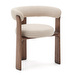 Granite Chair, Chenille Fabric Beige / Walnut, 3-legged