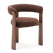 Granite Chair, Chenille Fabric Brown / Walnut, 3-legged