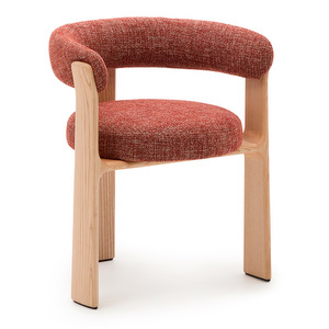 Granite Chair, Chenille Fabric Terracotta / Ash, 3-legged