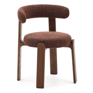 Granite Chair, Chenille Fabric Brown / Walnut