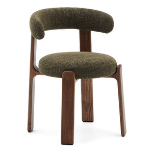 Granite Chair, Chenille Fabric Green / Walnut