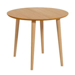 Oqui -jatkettava ruokapöytä, tammi, ⌀ 90/170 cm