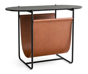 Magazine Table, Matt Black/Cognac