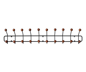 Bill Horizontal Coat Rack, Black / Stained Ash, L