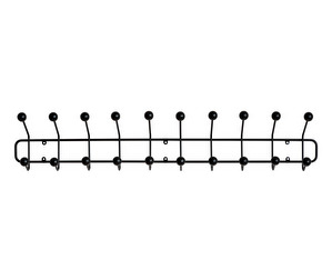 Bill Horizontal Coat Rack, Black, L