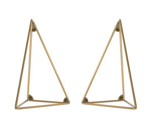 Pythagoras Brackets, Brass Matte, Set of 2