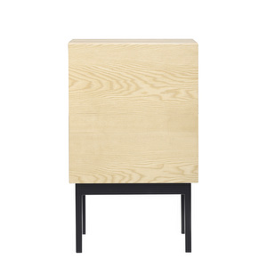 Laine Bedside Table, Ash/Black, H 65 cm