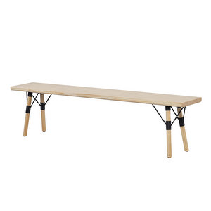 Bench54, Pine/Black, W 180 cm
