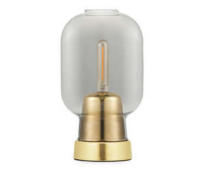 Amp Table Lamp, Grey/Brass