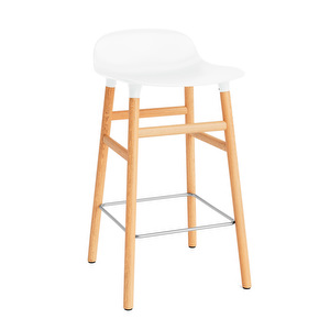 Form Bar Stool, White/Oak, H 65 cm