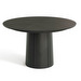Extendable Dining Table #33, Lacquered Black Oak Veneer, ø 123–149 cm